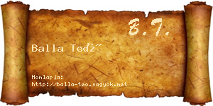 Balla Teó névjegykártya