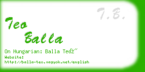 teo balla business card